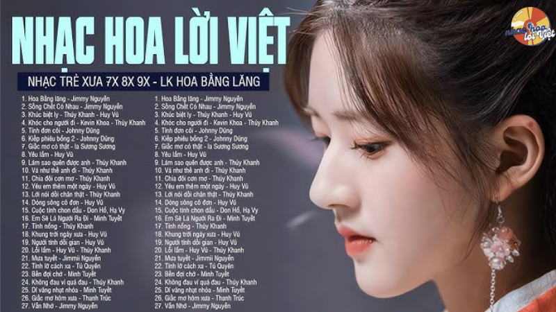 nhạc hoa lời việt 8x 9x đời đầu